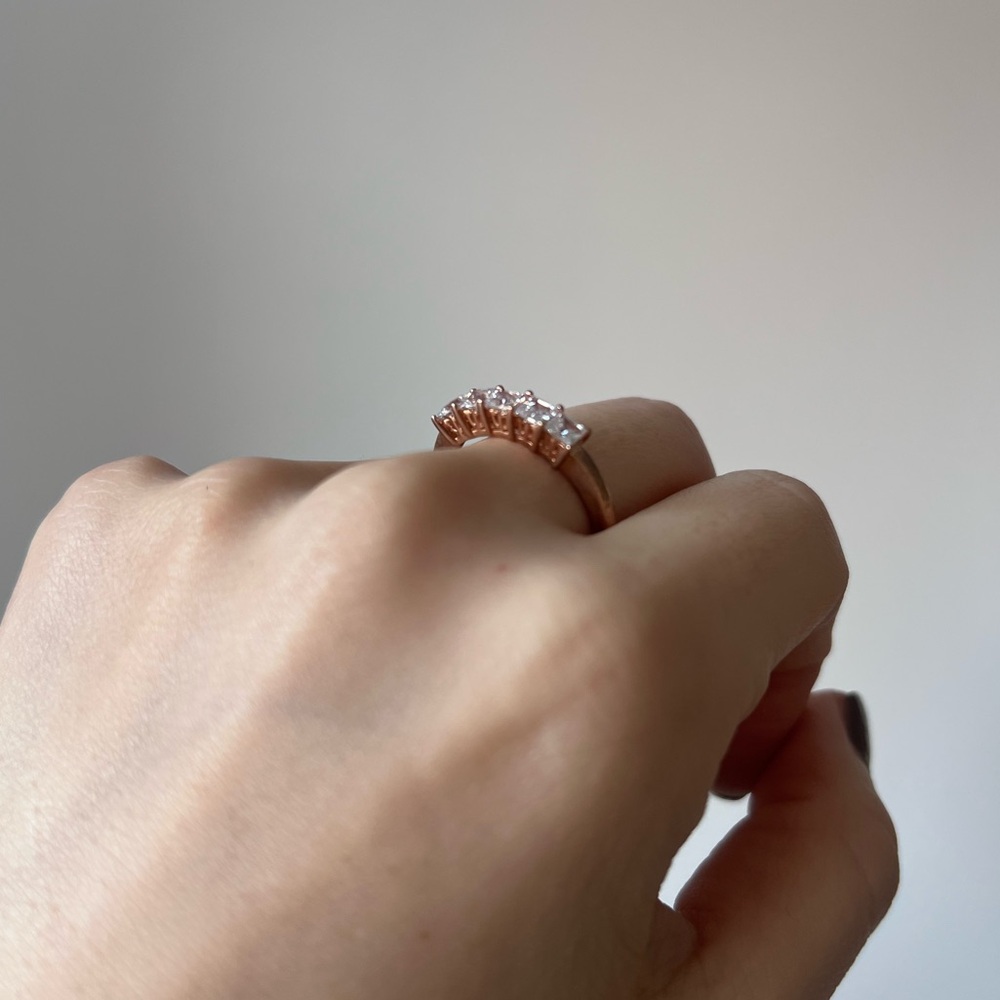 NEW Diamonique 5 Princess Diamond Ring - Picture 4 of 6
